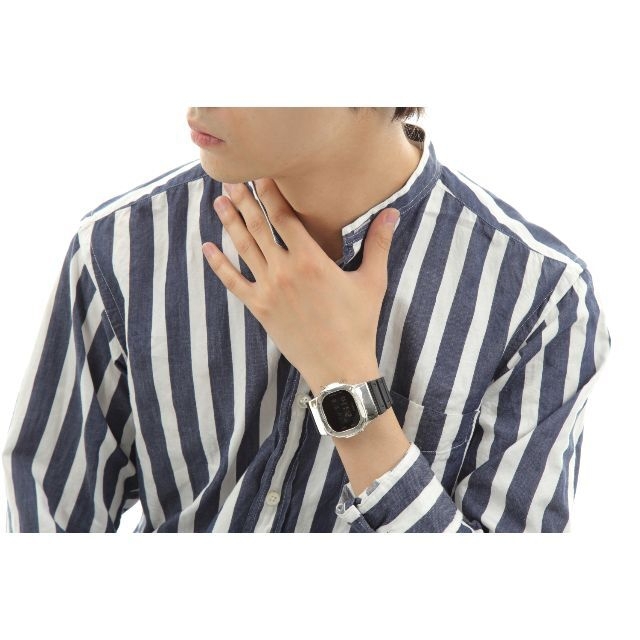 カシオ カスタムGショック シルバー925 DW5600 鏡面加工 鑑定済