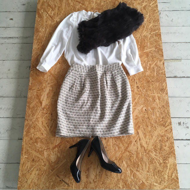 ROPE’(ロペ)のROPE mademoiselleツイードスカート レディースのスカート(ひざ丈スカート)の商品写真