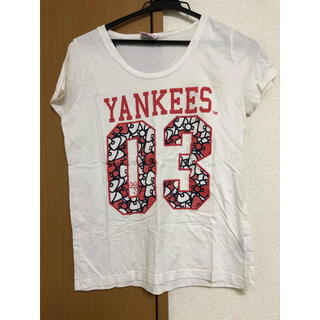エルビーゼロスリー(LB-03)のLB-3 ハローキティコラボTシャツ　MLB ニューヨークヤンキース(Tシャツ(半袖/袖なし))