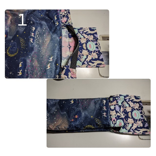 大きなエコバッグ♡月と流れ星★砂漠のラクダ★グレー ハンドメイドのファッション小物(バッグ)の商品写真