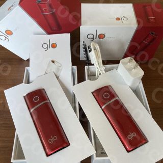 グロー(glo)の＜新品＞ glo nano レッド2台セット 箱無し グローナノ 未使用(タバコグッズ)