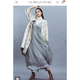 ラベルエチュード(la belle Etude)の【Belle vintage】Backリボンボリュームチュールキャミワンピースる(ロングワンピース/マキシワンピース)