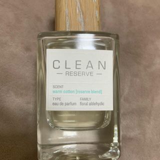 クリーン(CLEAN)の【数回使用】クリーン リザーブ ウォームコットン100ml 香水オードパルファム(ユニセックス)