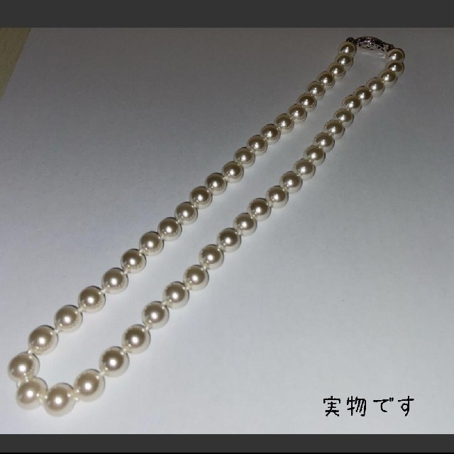 パールネックレス ホワイトクリーム 直径8mm メンズ レディース ネックレス メンズのアクセサリー(ネックレス)の商品写真