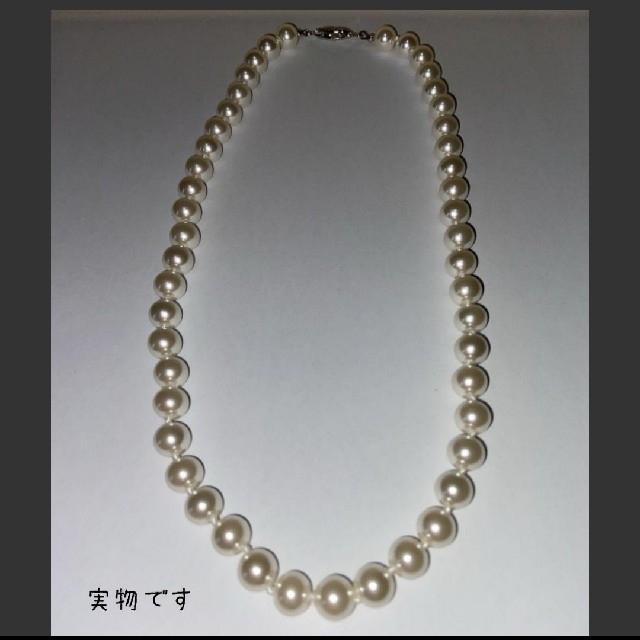 パールネックレス ホワイトクリーム 直径8mm メンズ レディース ネックレス メンズのアクセサリー(ネックレス)の商品写真