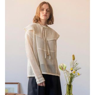 ユナイテッドアローズ(UNITED ARROWS)のMAISON SPECIAL/メゾンスペシャル　ストローヤーンビックカラーニット(カットソー(長袖/七分))