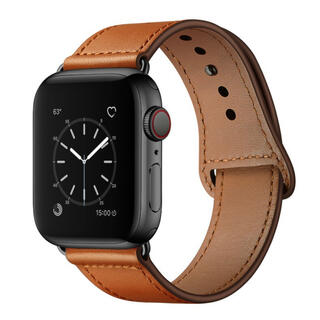 アップルウォッチ(Apple Watch)の新品 applewatch アップルウォッチ レザーベルト コンパチブルバンド茶(腕時計)