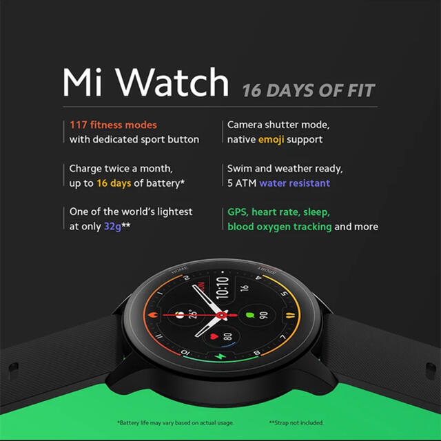 Xiaomi mi watch ブラック系カラー 新品未開封 日本語対応 ◎ メンズの時計(腕時計(デジタル))の商品写真