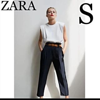 ザラ(ZARA)の⭐︎ ZARA 新品未使用タグ付き　ラフィラベルト付きパンツ　S(カジュアルパンツ)