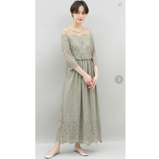 美品 troisiemechaco ロング ワンピース ドレス チュール レース