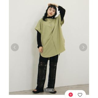 カスタネ(Kastane)のカスタネ　レイヤード　トップス　今期完売(カットソー(長袖/七分))