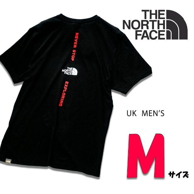 欧州限定◆ザ ノースフェイス　verticalTシャツ黒　UK M 日本M相当