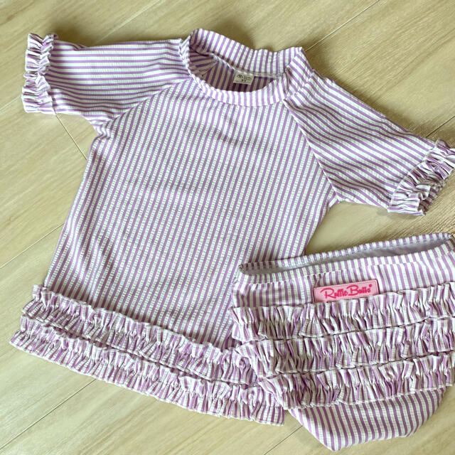 petit main(プティマイン)のラッフルバッツ　水着　パープル　3T キッズ/ベビー/マタニティのキッズ服女の子用(90cm~)(水着)の商品写真