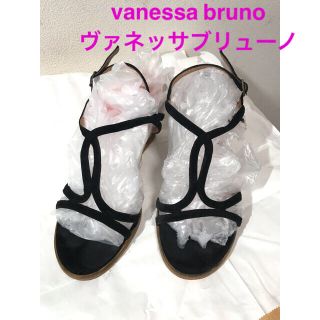 ヴァネッサブリューノ(vanessabruno)のvanessa brunoヴァネッサブリューノ36ウェッジソール黒サンダル(サンダル)