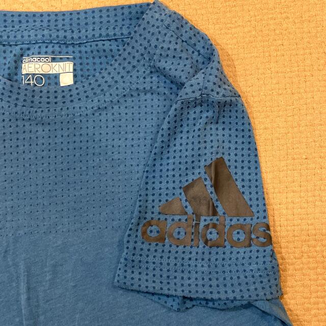 adidas(アディダス)の【美品】adidas アディダス　メッシュ素材Tシャツ　140センチ キッズ/ベビー/マタニティのキッズ服男の子用(90cm~)(Tシャツ/カットソー)の商品写真