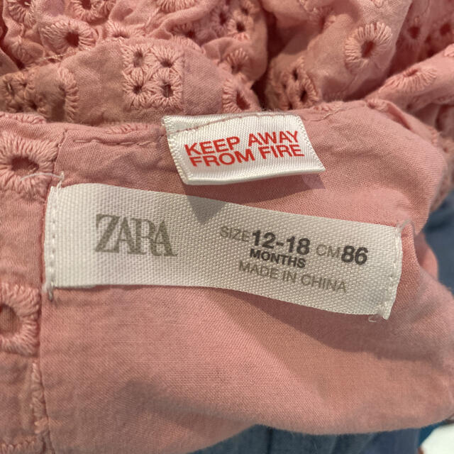 ZARA KIDS(ザラキッズ)の☆美品☆ zara baby トップ　刺繍入りブラウス　ピンク　86cm キッズ/ベビー/マタニティのキッズ服女の子用(90cm~)(ブラウス)の商品写真