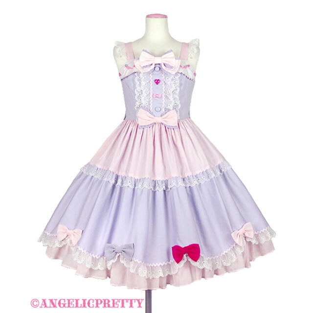 Angelic Pretty(アンジェリックプリティー)のRibbon 様 取り置き中購入不可 Ribbon Partyジャンパースカート レディースのワンピース(ひざ丈ワンピース)の商品写真