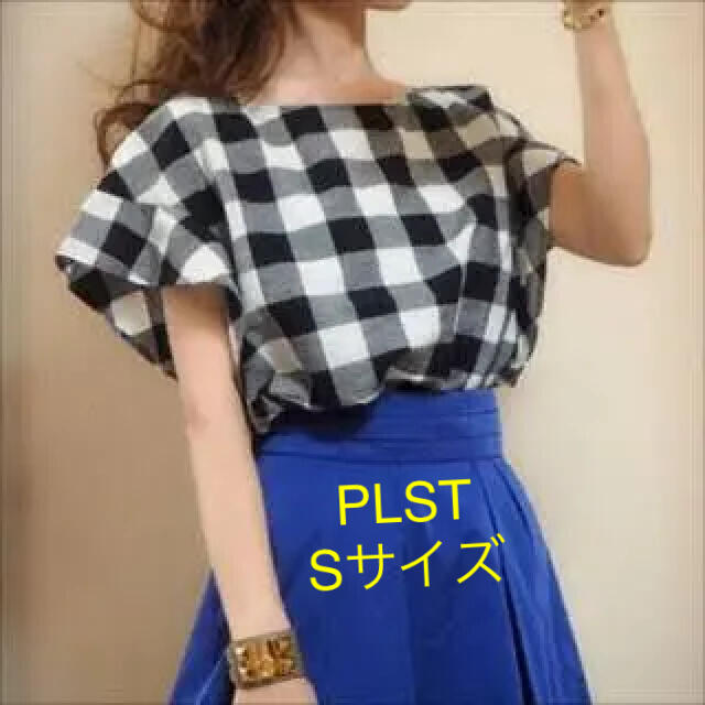 PLST(プラステ)のほぼ新品＊星玲奈さん着 PLST 大人可愛い*コットン麻袖ラッフルプルオーバー レディースのトップス(シャツ/ブラウス(半袖/袖なし))の商品写真