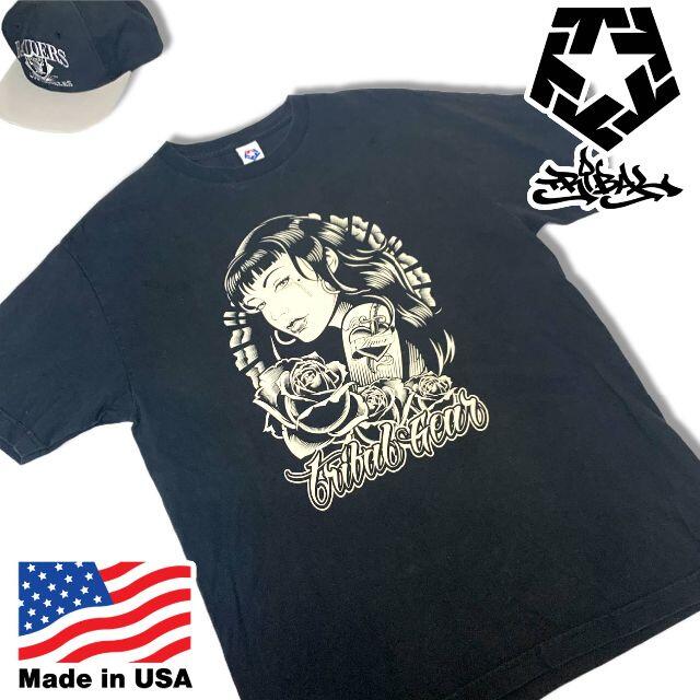 TRIBAL - トライバル 半袖Tシャツ ブラック L TRIBAL Gear ストリート