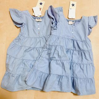 ダディオーダディー(daddy oh daddy)のワンピース　ダディオダディ　星　デニムワンピース　2枚セット　夏服(ワンピース)