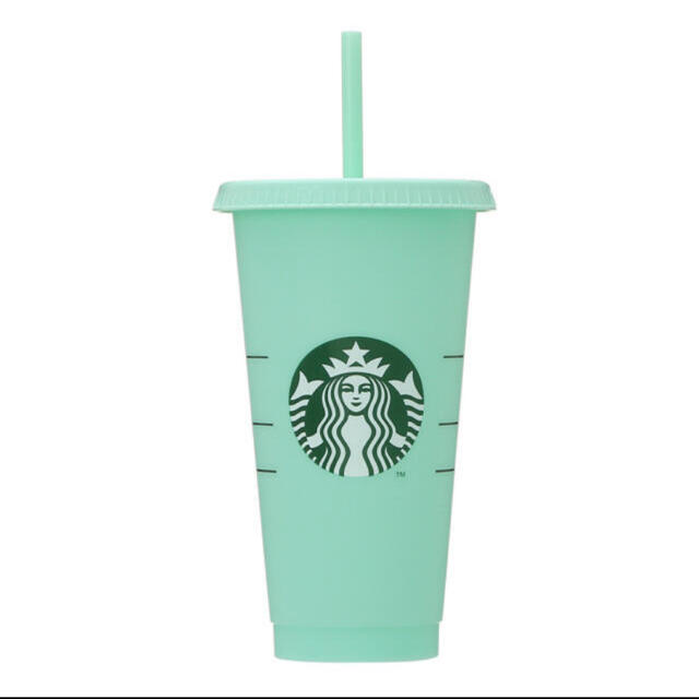 Starbucks Coffee(スターバックスコーヒー)のスターバックス　カラーチェンジングリユーザブルコールドカップグリーン709ml インテリア/住まい/日用品のキッチン/食器(タンブラー)の商品写真