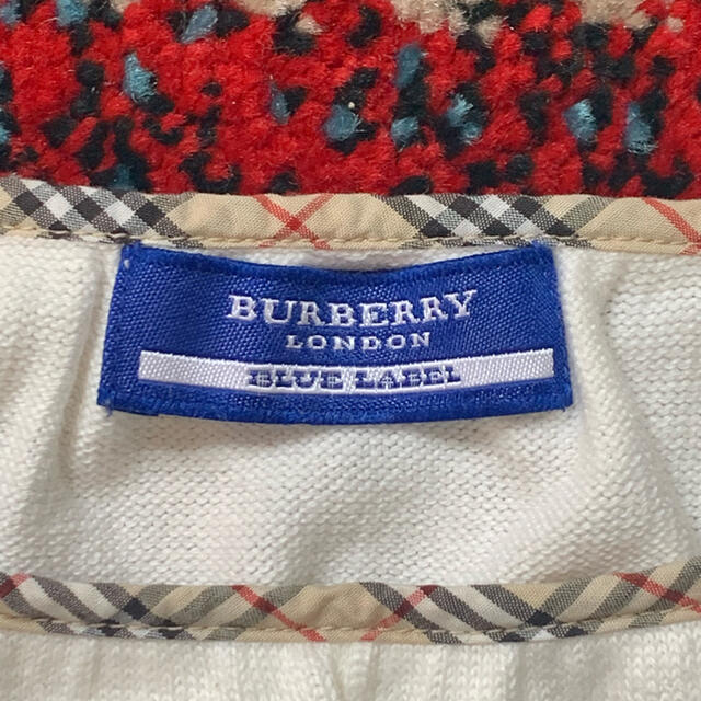 BURBERRY BLUE LABEL(バーバリーブルーレーベル)のバーバリー　七分袖綿ニット レディースのトップス(カットソー(長袖/七分))の商品写真