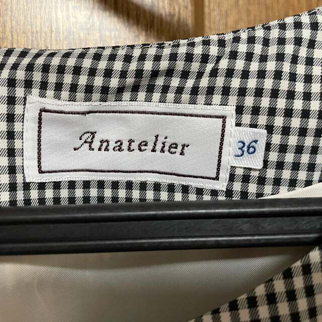 anatelier(アナトリエ)の値下げanatelier ギンガムチェックワンピース　形状記憶素材 レディースのワンピース(ひざ丈ワンピース)の商品写真