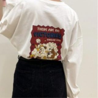 オリーブデオリーブ(OLIVEdesOLIVE)の新品アプレジュール後ろポコポコうさぎさんとくまさんのロンＴ(Tシャツ(長袖/七分))