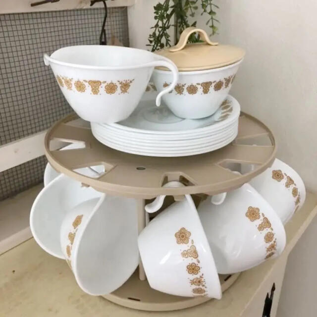 CORELLE(コレール)のCORELLE バタフライ カップ&ソーサー シュガー&クリーマー スタンド付き インテリア/住まい/日用品のキッチン/食器(食器)の商品写真