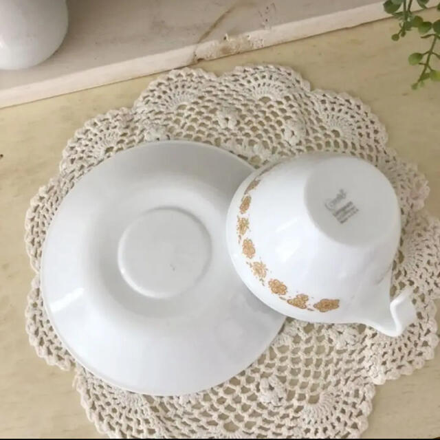 CORELLE(コレール)のCORELLE バタフライ カップ&ソーサー シュガー&クリーマー スタンド付き インテリア/住まい/日用品のキッチン/食器(食器)の商品写真