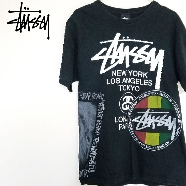 STUSSY ステューシー　グラフィックプリント Tシャツ  ラスタ ローラ