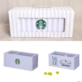 スターバックスコーヒー(Starbucks Coffee)の1点のみ 台湾 スターバックス 文房具収納箱 白 ボックス コンテナ 飴付き(ケース/ボックス)