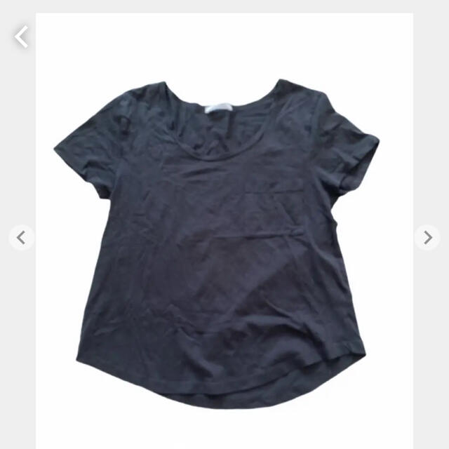 ZARA(ザラ)のZARA レディースカットソー　Tシャツ　黒　半袖　無地　S レディースのトップス(Tシャツ(半袖/袖なし))の商品写真