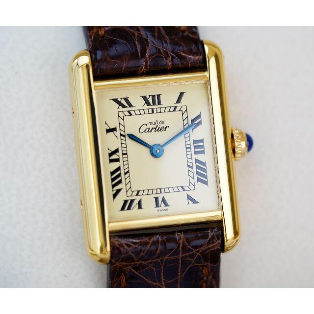 美品 カルティエ マスト タンク アイボリー ローマン SM Cartier