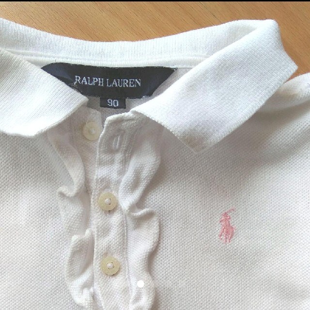 POLO RALPH LAUREN(ポロラルフローレン)のラルフローレン　ポロシャツ　90　パフスリーブ　フリル　ホワイト　白 キッズ/ベビー/マタニティのキッズ服女の子用(90cm~)(Tシャツ/カットソー)の商品写真