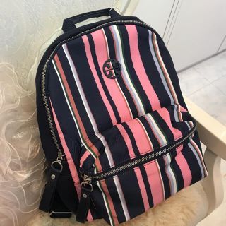 トリーバーチ(Tory Burch)の☆新品☆トリーバーチ　ナイロン　バックパック　ストライプ柄(リュック/バックパック)