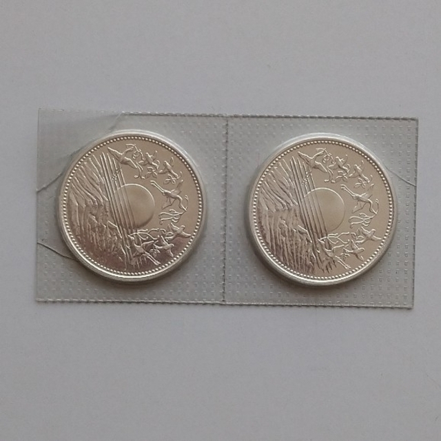 一万円銀貨✖️2枚(天皇陛下御在位60年記念硬貨 )