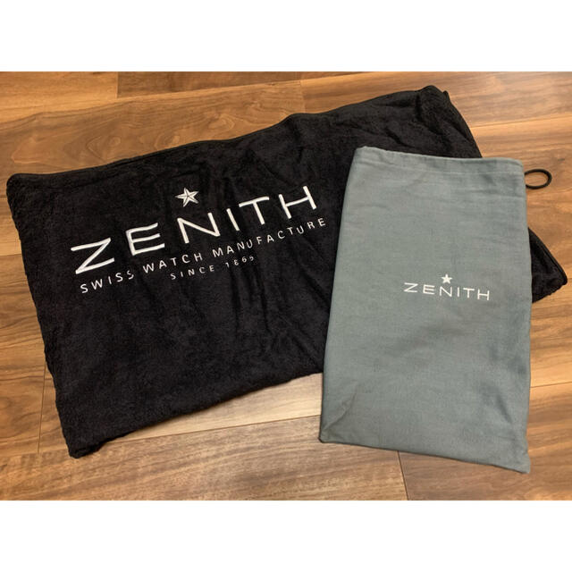 【新品未使用】ZENITH ノベルティ 大判 高級ビーチタオル 黒 巾着付