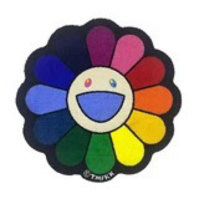 Flower Floor Mat Rainbow × Ecru村上隆フロアマット