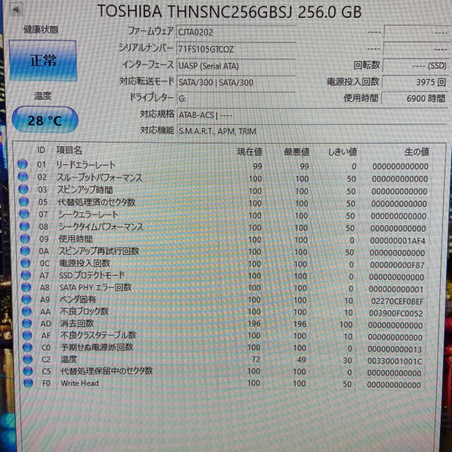 中古SSD 256GB スマホ/家電/カメラのPC/タブレット(PCパーツ)の商品写真