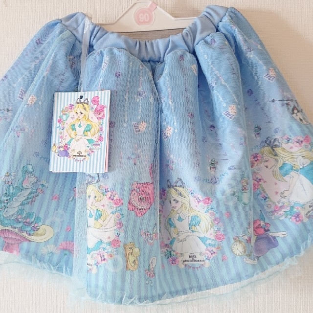 Disney(ディズニー)のアリス フリルスカート ディズニー アリスプリントスカート size100 キッズ/ベビー/マタニティのキッズ服女の子用(90cm~)(スカート)の商品写真