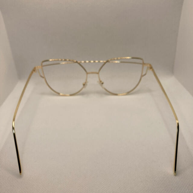 個性的メガネ眼鏡めがねサングラス金キャットアイ猫メガネブルーライト ゴールドの通販 By Saki ラクマ
