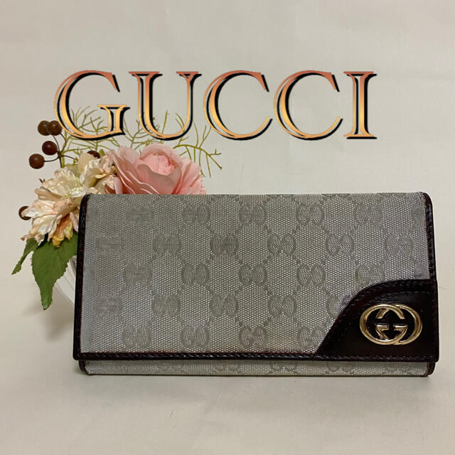 美品‼️✨GUCCI グッチ レザー×GGキャンバス3つ折 長財布-