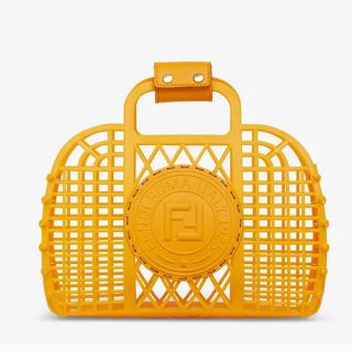 フェンディ(FENDI)のフェンディ♡バスケット♡バッグ♡新品♡スモール♡オレンジ(かごバッグ/ストローバッグ)