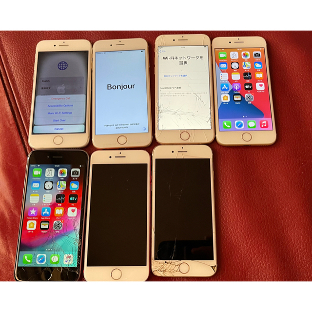 スマートフォン/携帯電話iPhone6 6S 7 8 7台セット　ジャンク品　部品取り