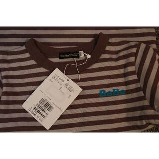 ベベ(BeBe)の新品♪BEBE■半袖ボーダーTシャツ★茶色×灰色♪110サイズ☆美品(Tシャツ/カットソー)