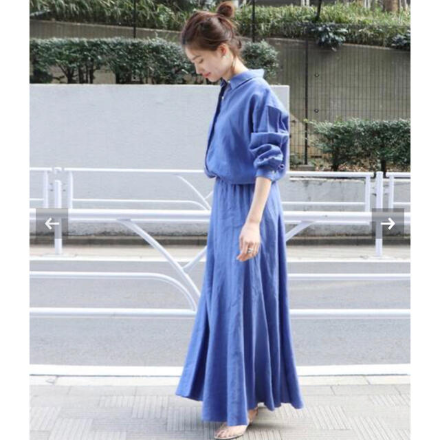 Plage(プラージュ)のPlage   Linen シャツ & Linen フレアスカート　ブルー レディースのレディース その他(セット/コーデ)の商品写真