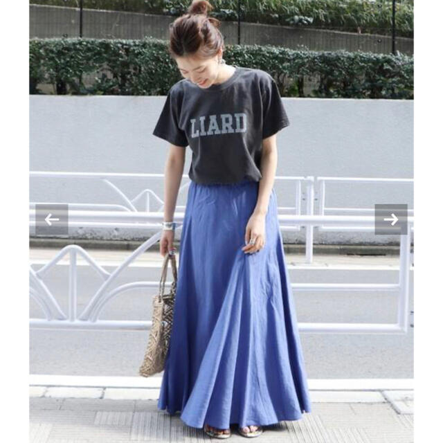 Plage Linen シャツ & Linen フレアスカート ブルー - セット/コーデ