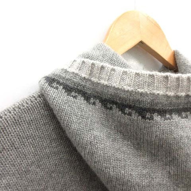 ブルネロクチネリ ニット パーカー カシミヤ フェアアイル柄 50 グレー ブルネロクチネリ ニット パーカー カシミヤ フェアアイル柄 50 グレー