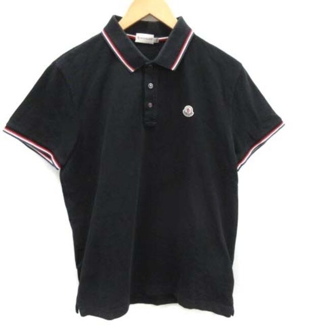 MONCLER(モンクレール)のモンクレール MAGLIA POLO CORTA ポロシャツ 半袖 ロゴ 黒 メンズのトップス(ポロシャツ)の商品写真